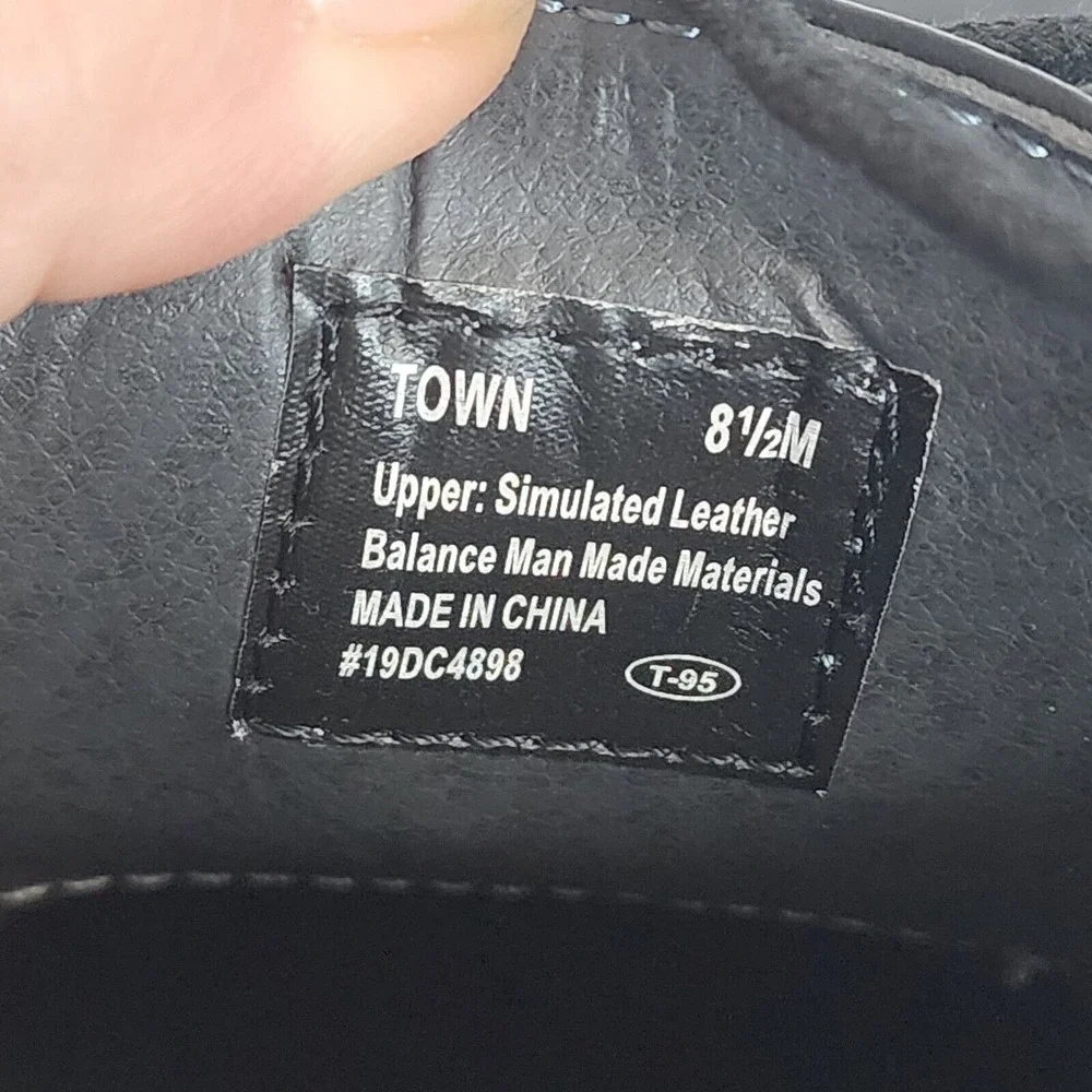 Soft Stags Town Black Simulated Leather Lace Up Dress Shoes Men Size 8.5 M‎